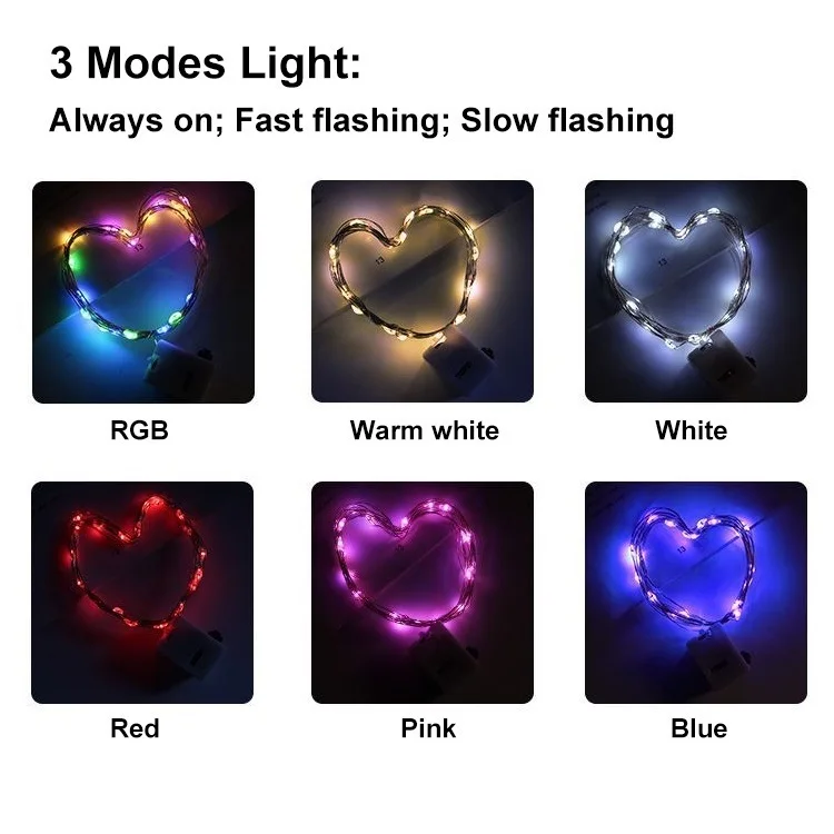 

2M 3 Modes LED Fairy Light Copper String Flashing for New Year Christmas Wedding Home Party Outdoor Garland Decoration