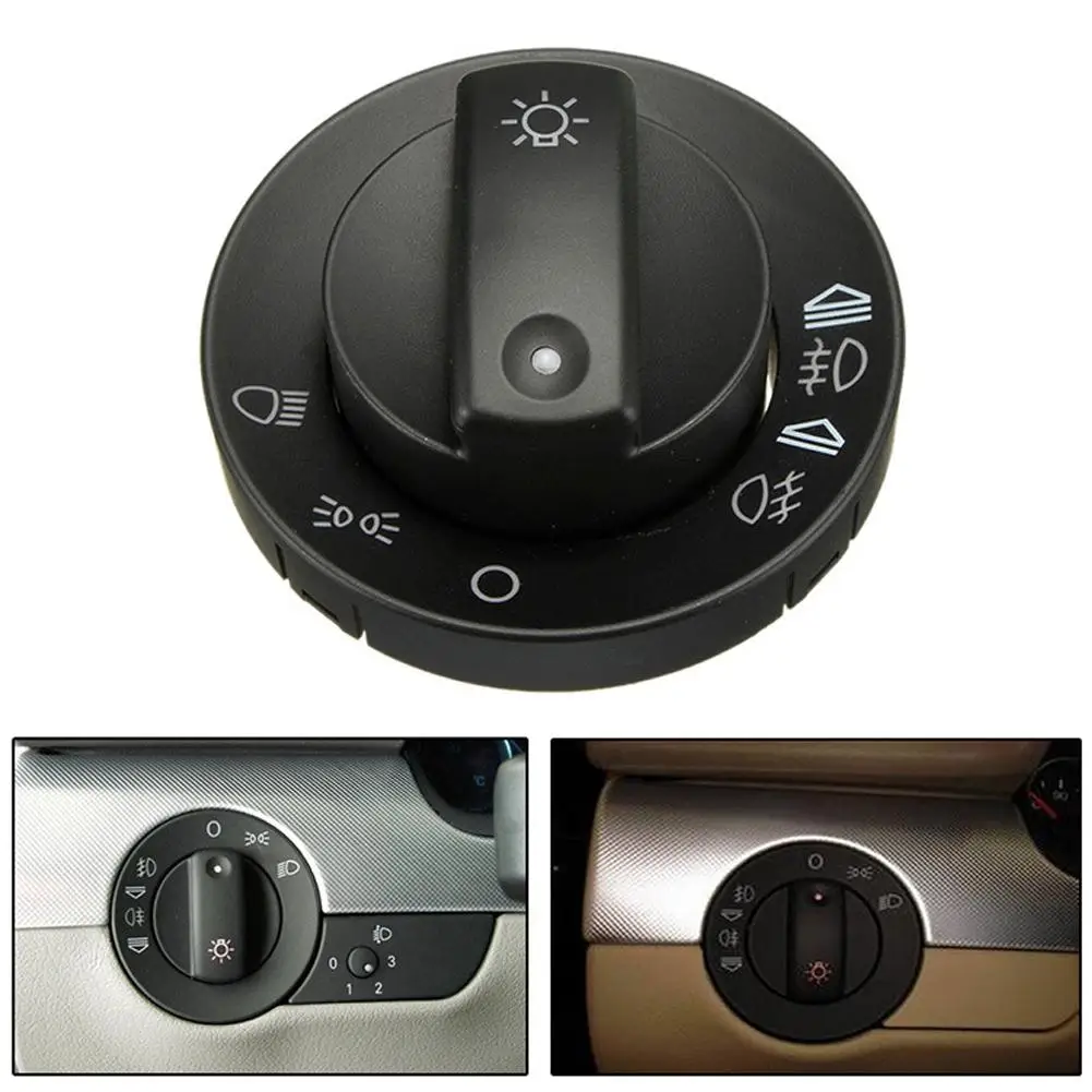 

Car Headlight Switch Headlamp Fog Lamp Switch Knob Replacement Parts Compatible For A4 8e B6 B7 2000-2007