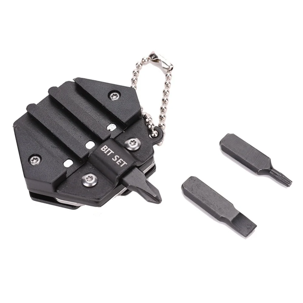 8 in 1 Folding Coin Keychain Durable Stainless Steel Mini Gear Pocket Knifes Openers Keychain for Camping Hunting Pocket Tools