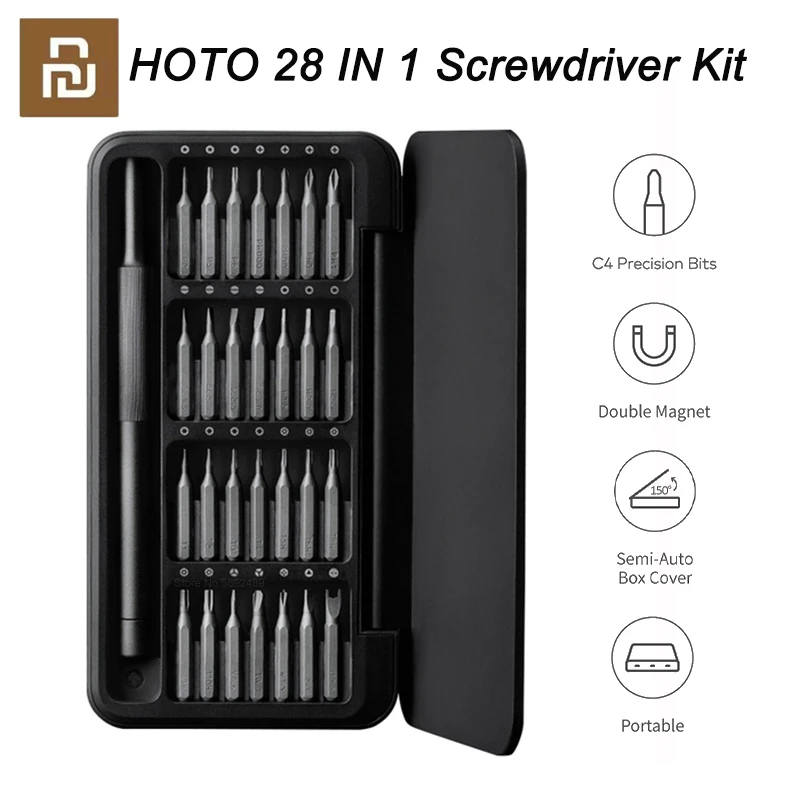

Набор прецизионных отверток Xiaomi HOTO 28 в 1, Многофункциональный ручной инструмент, набор отверток, биты для магнитных отверток для домашнего т...