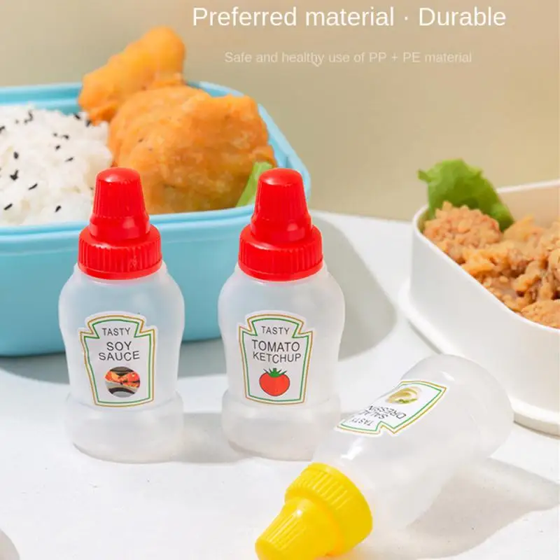 

1 Pcs Mini Sauce Bottle Refillable Ketchup Honey Salad Containers Bottles Portable Sauce Jars Lunch Box Dressing Dispensers Box