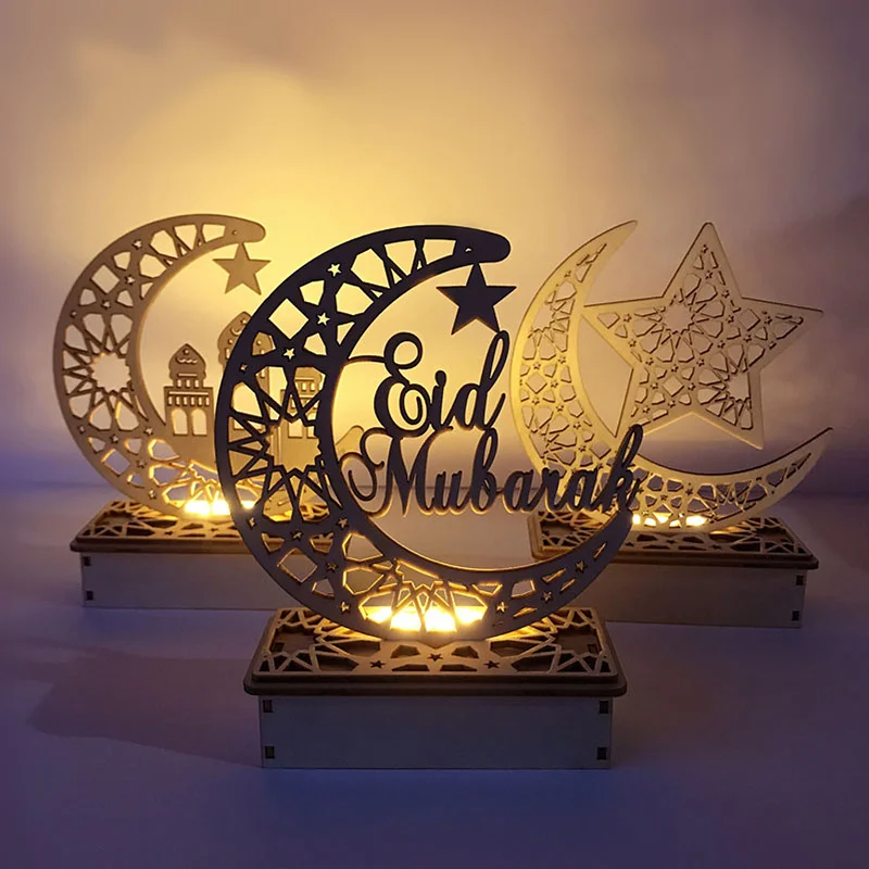 

Eid Mubarak Wooden Ornament Light 2023 Kareem Ramadan Decoration Islamic Muslim Party Supplies Ramadan Mubarak Decor Eid Al Adha