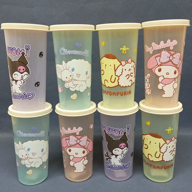 

Sanrio Juice Glass Anime Figure Kawaii Kuromi Water Cup My Melody Cinnamoroll Milk Tea Cup 300Ml Transparent Simple Child Gift