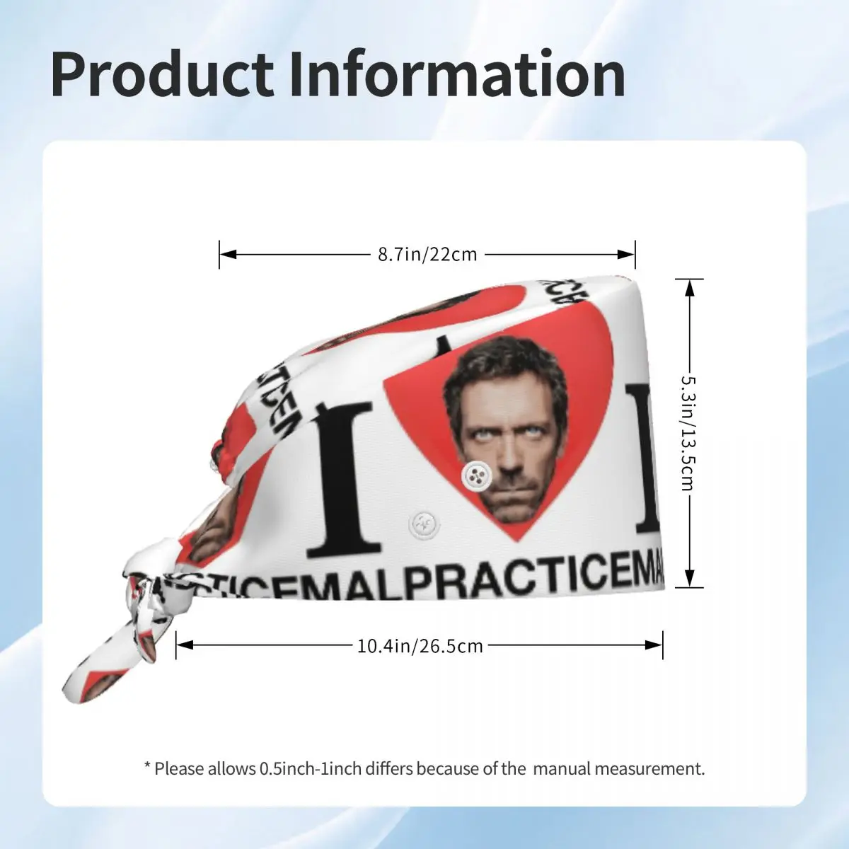 Медицинская шапочка Dr House MD TV, хирургическая рабочая шапочка для врачей, унисекс, регулируемая, для медсестер и стоматологов. (art.: 3920dd09c05b0) - 3920dd09c05b0