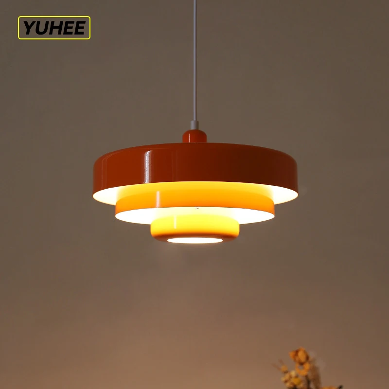 

Датская модель, средневековые оранжевые декоративные потолочные светильники в стиле ретро для ресторана, кабинета, кафе, журнального столика, бара, Подвесная лампа