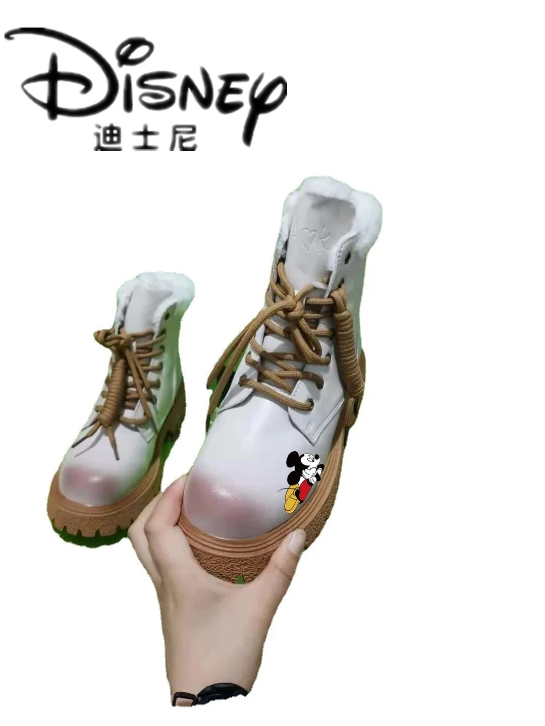 

Disney children's shoes cartoon Mickey Mouse men and women casual thick-soled thick warm Martin boots short boots cotton sho