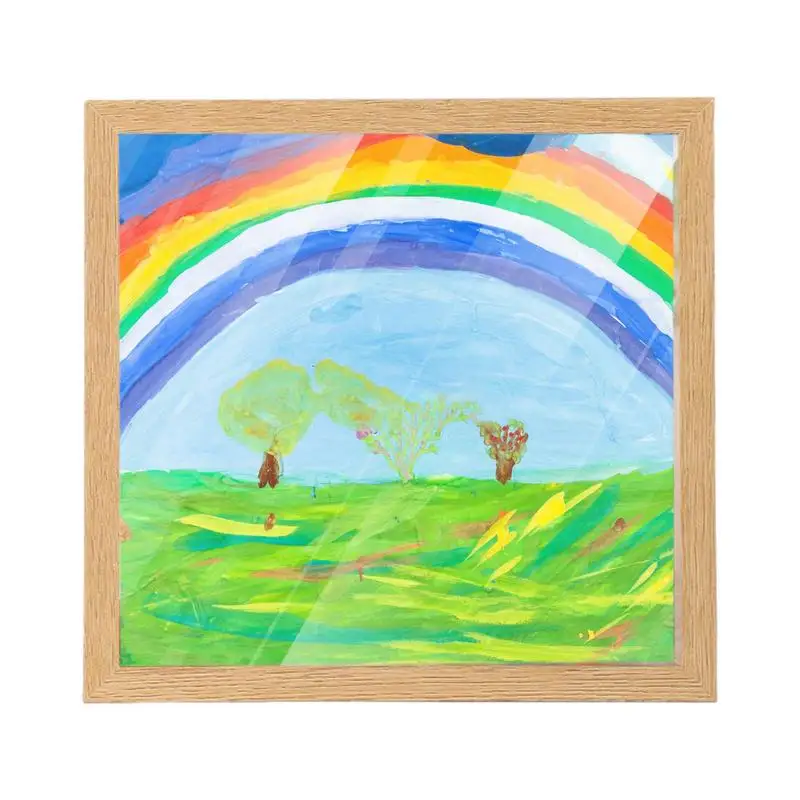 

Artwork Display For Kids Art 7/8 Inch Wooden Kids Art Frames Vintage Wall Art Frame For Children Artwork Storage Aesthetic