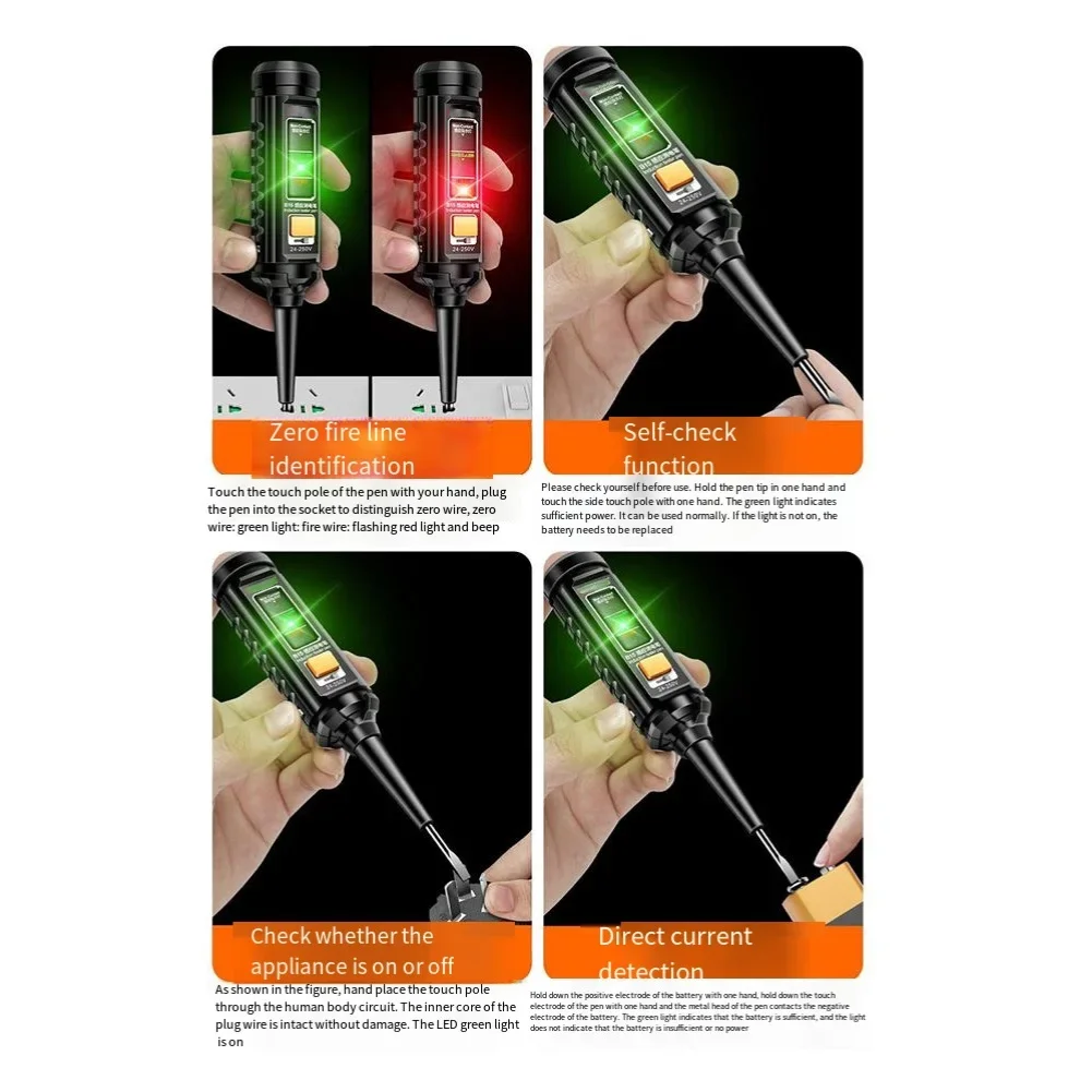 Функция самотесту ручка для обнаружения цепи электрическая с фонариком