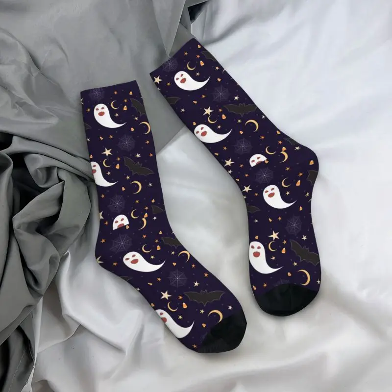 Носки унисекс с принтом призраков пауков теплые модные короткие штаны для