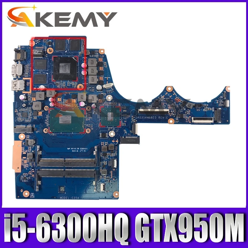 

DAG35AMB8E0 MB для HP TPN-Q173 15-BC 15-AX материнская плата для ноутбука с процессором i5-6300HQ GTX950M GPU 100% полностью протестирована 856674-601/-001
