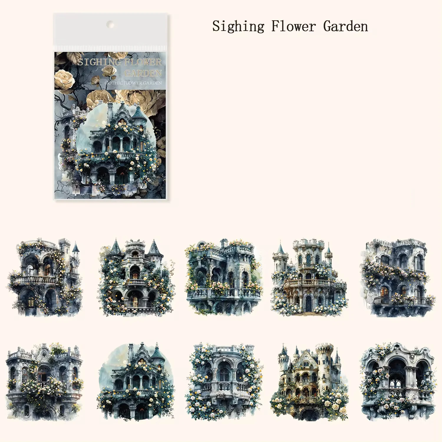 

Готические цветочные наклейки 10 шт.