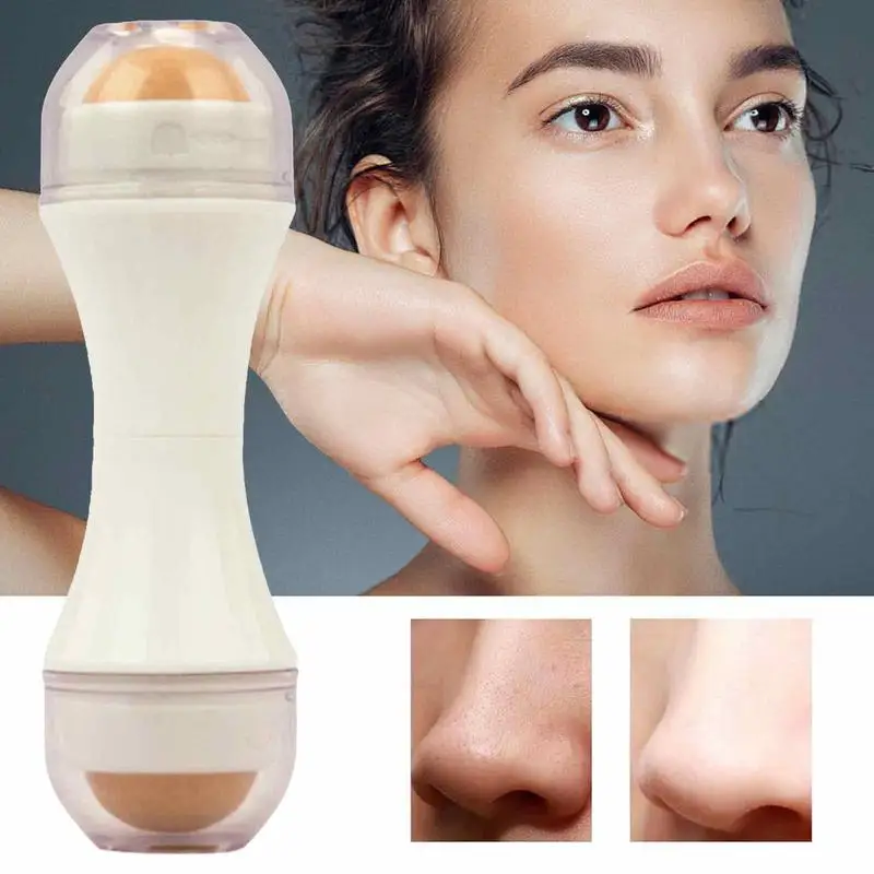 

Volcanic Roller T-zone Oil Control Rolling Stone Double Beads Facial Oil Absorbent Roller Pores Remove Oily Face Skin Care Tools