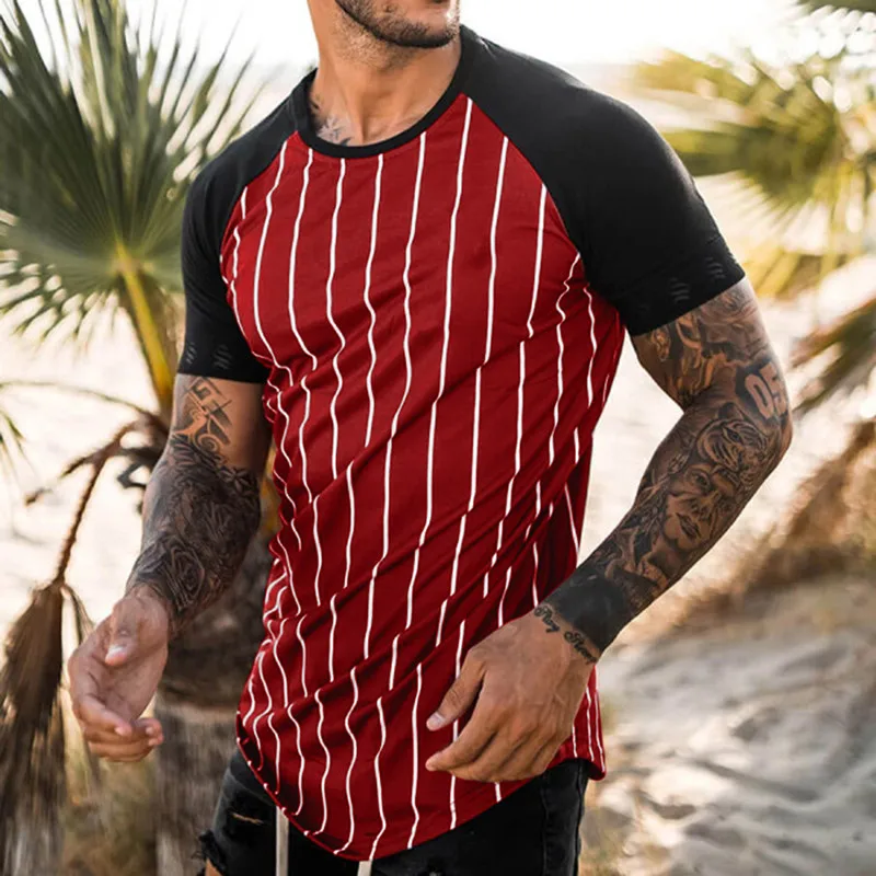 

2022 Summer Men's T-shirt Summer Men's Street Style Round Neck Shirt Fashion Poker Print Short Sleeve Zebra Stripe Printed Top