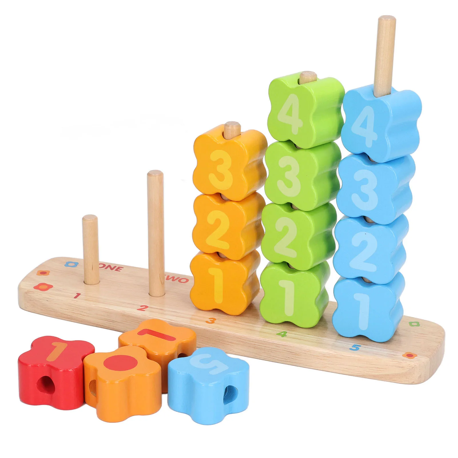 

Wooden Number Stacking Blocks Toy Montessori Toys Baby Sorting Puzzles Early Educational Toys Gifts For Kids
