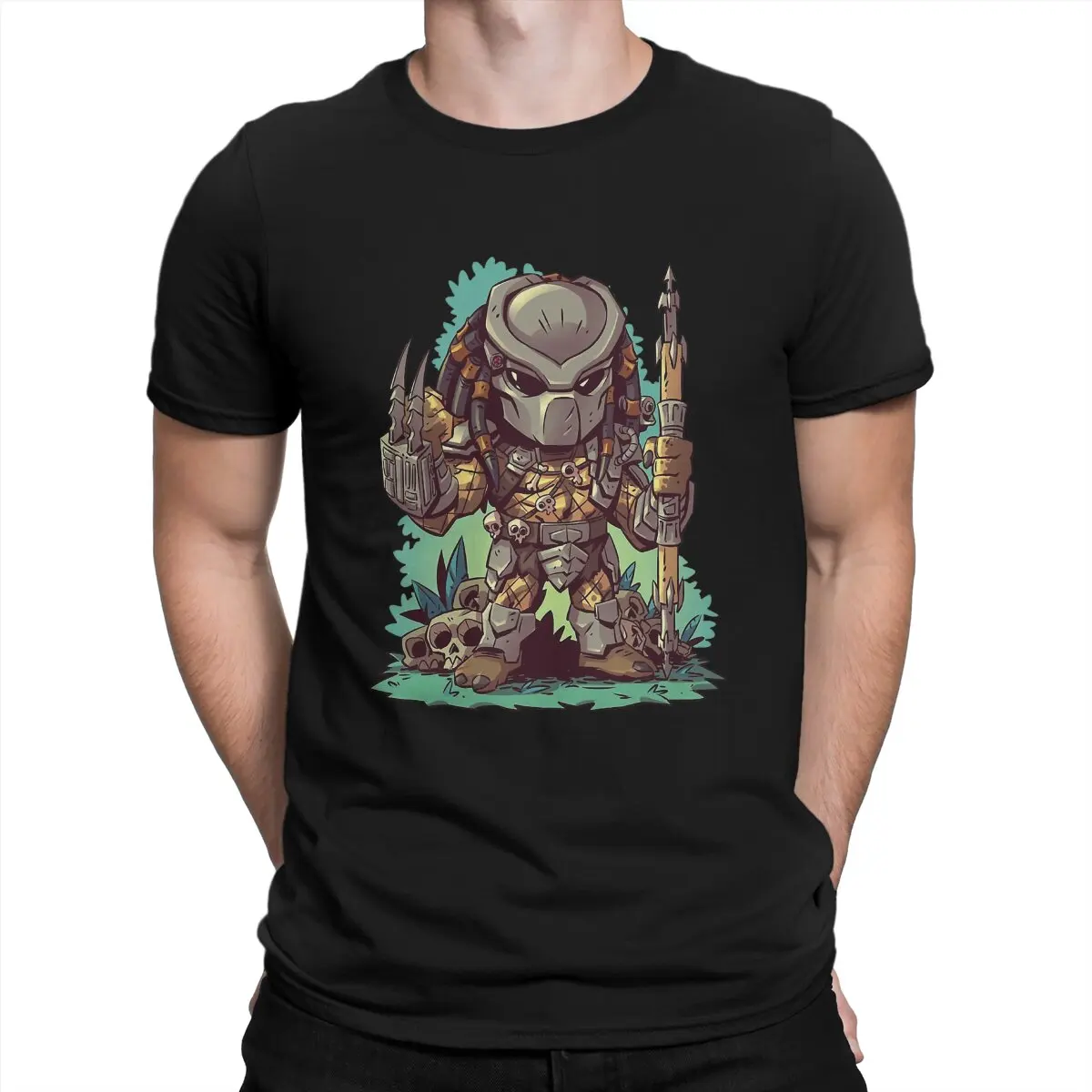 

Come On T-Shirts Men Aliens VS Predator Game Vintage Cotton Tee Shirt Round Collar Short Sleeve T Shirt Gift Idea Clothing