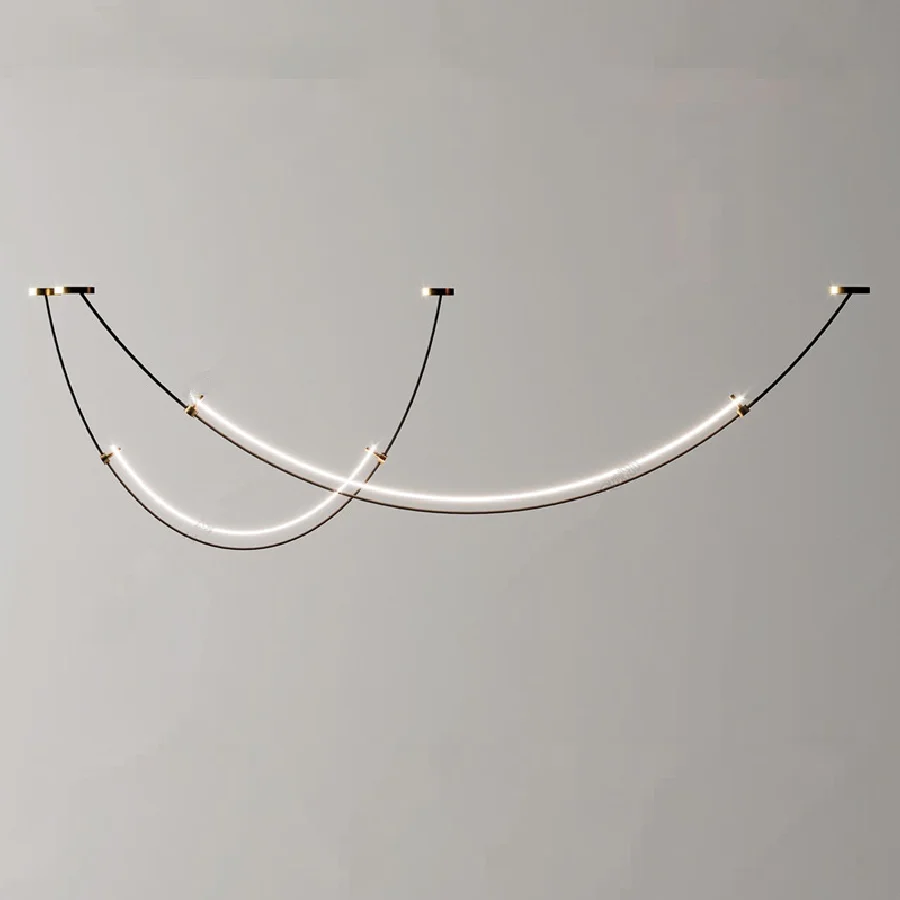 

Art Decor Long Type LED Pendant Lighting Modern Designer Line Pendant Lamp For Office/Dinning Room/Bar Luster Luminaire Lampara