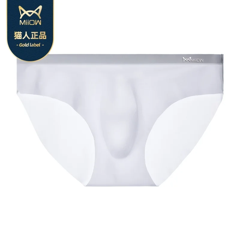 

Catman men's traceless ice briefs summer breathable shorts Transparent youth sexy underpants