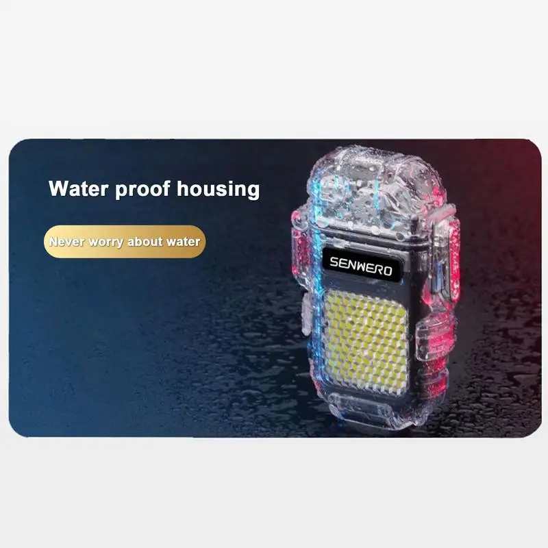 

Transparent Waterproof Lighter Double ARC Electric Torch Windproof Lighter USB Rechargeable Lighters Outdoor Camping Supplies