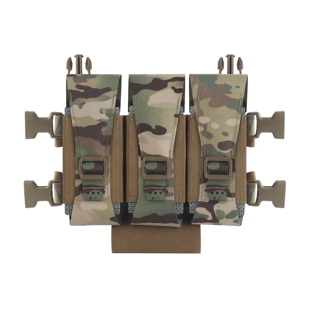 Фото OPHIDIANTAC MOLLE 5.56 Трехсекционный подсумок для магазинов с заменяемой крышкой, подходит для бортовой системы крепления на нагрудный ремень. №1