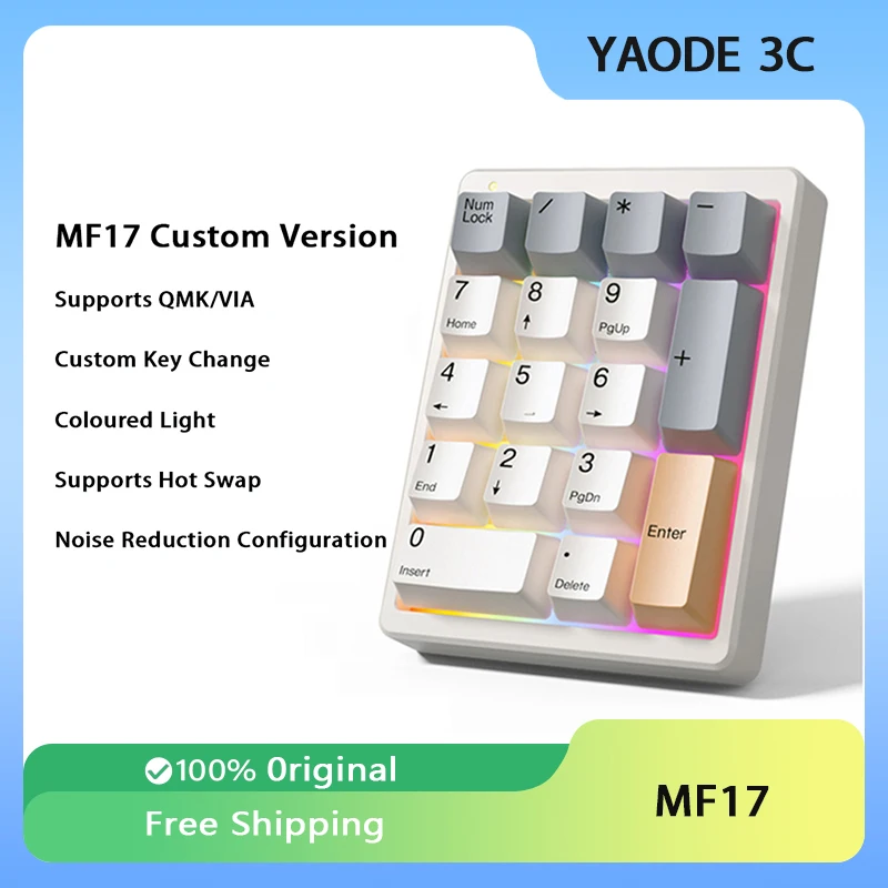 Magicforce MF17 Мини-клавиатура RGB Numpad с горячей заменой эргономичная клавиатура