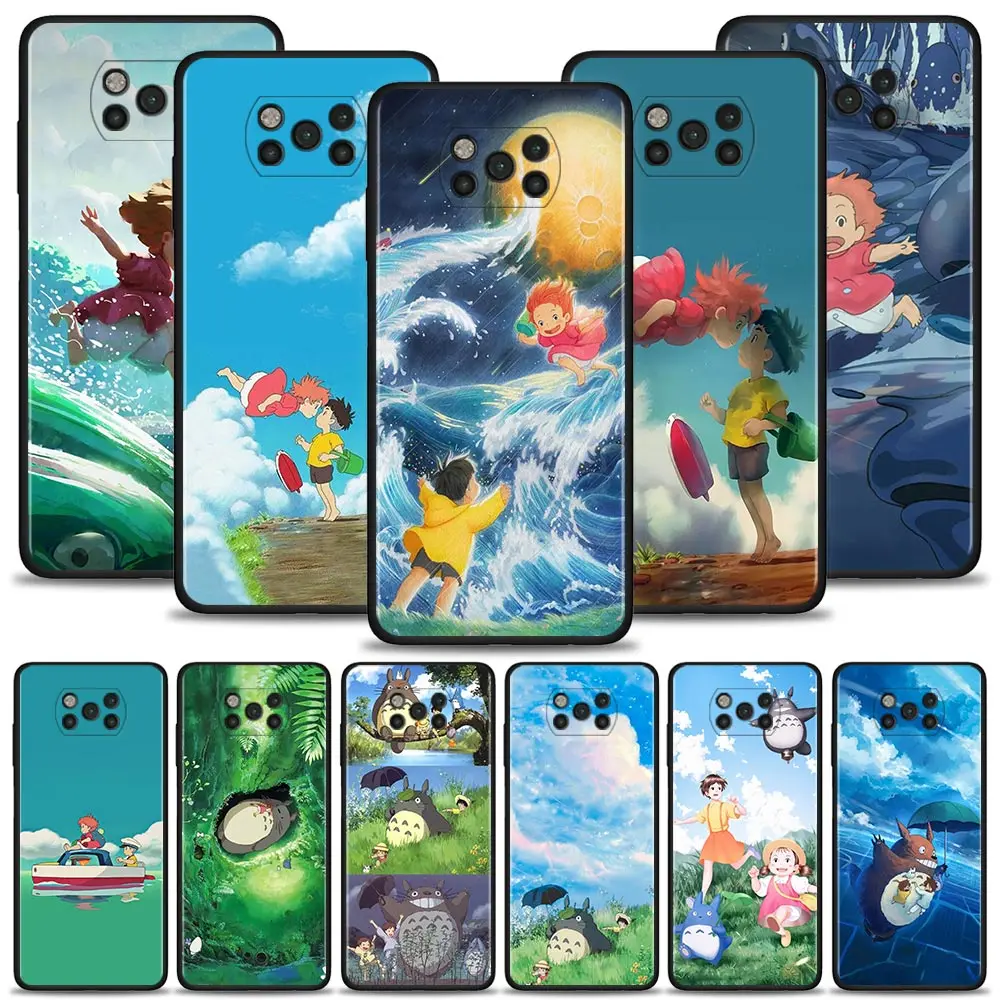 

Scenery Art Ponyo on the Cliff Totoro Case For Xiaomi Poco X3 X4 NFC X3 Pro M3 M4 Pro F1 F3 for Mi 12 10T Pro 11T 11 10T Lite 9T