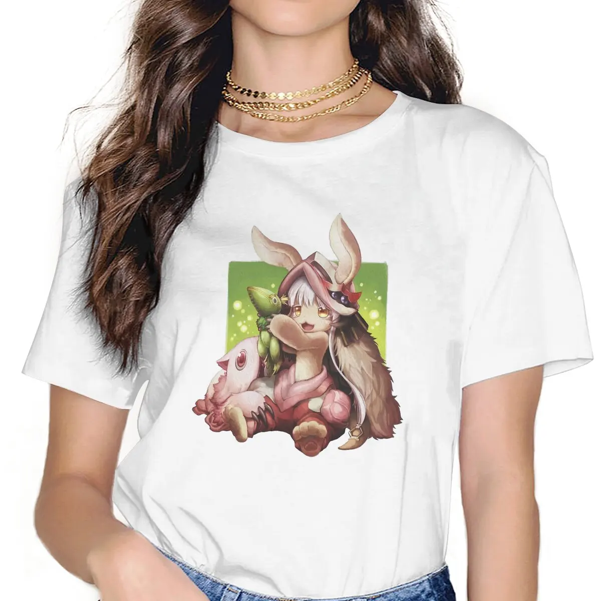 

Anime Made In Abyss NANACHI Tshirt Homme Women's Clothing Unisex Blusas T Shirt For Women