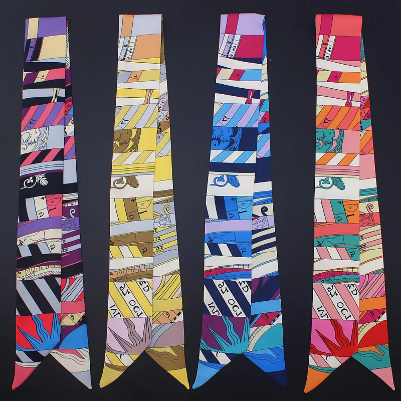 Шелковый шарф SUNBOSON в богемном национальном стиле Полосатый шелковый женская