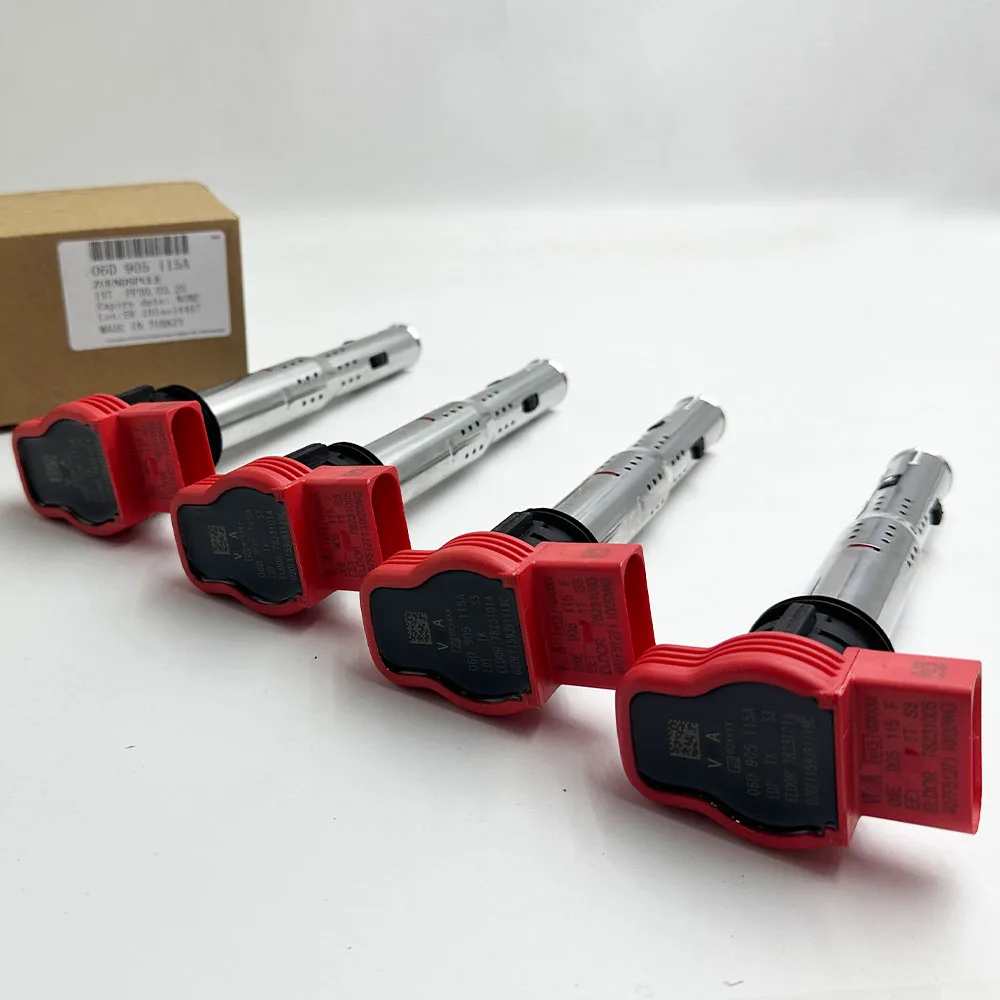 Новая красная катушка зажигания 0221604800 06E905115E 4 шт. для VW Audi A4 A5 TT Q5 R8 2 0 TFSI/2.0TSI A3/GOLF