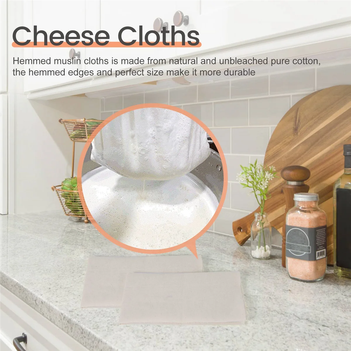 Муслиновые ткани для приготовления пищи 50 х50 см сыра с окантовкой дождя