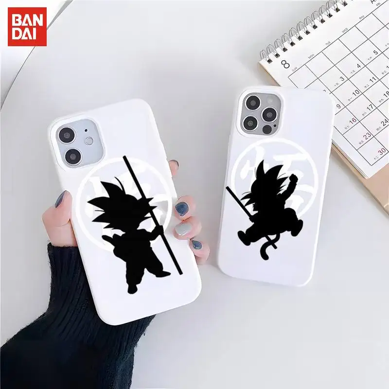 

Funny Dragon Ball Goku Phone Case White Funda For IPhone 13 Pro Max 11 12 Mini Soft Candy Cover XR XS X 6 6S 7 8 Plus SE2020