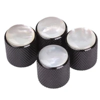 4pcsset metal dome tone tunning knob with black plating volume control buttons for electric guitar bass
