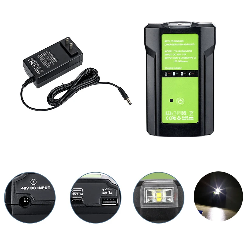 

Адаптер для зарядки литий-ионных аккумуляторов GreenWorks GLB40V, 3 Вт