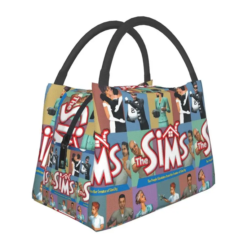 

Cute Family The Sims Video Game Insulated Lunch Bags for Women Portable Thermal Cooler Lunch Tote Office Picnic Travel