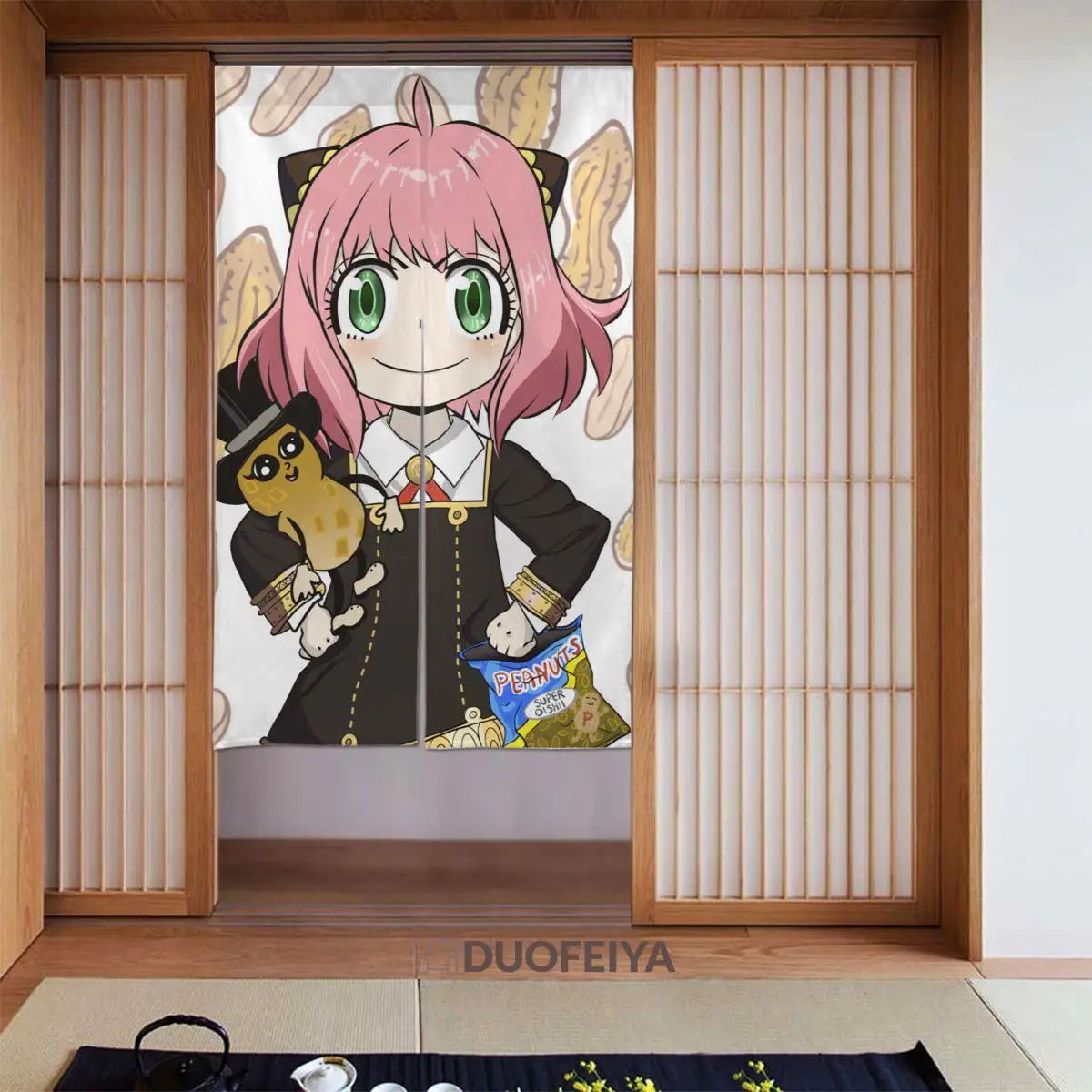 

Шпионская семья аниме японские дверные занавески Aniya отдельный гобелен из хлопка и льна с принтом для входа