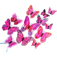 zollor 24pcs butterfly wall decor 3d butterflies stickers for kindergarten living room party decorations with magnets sticker