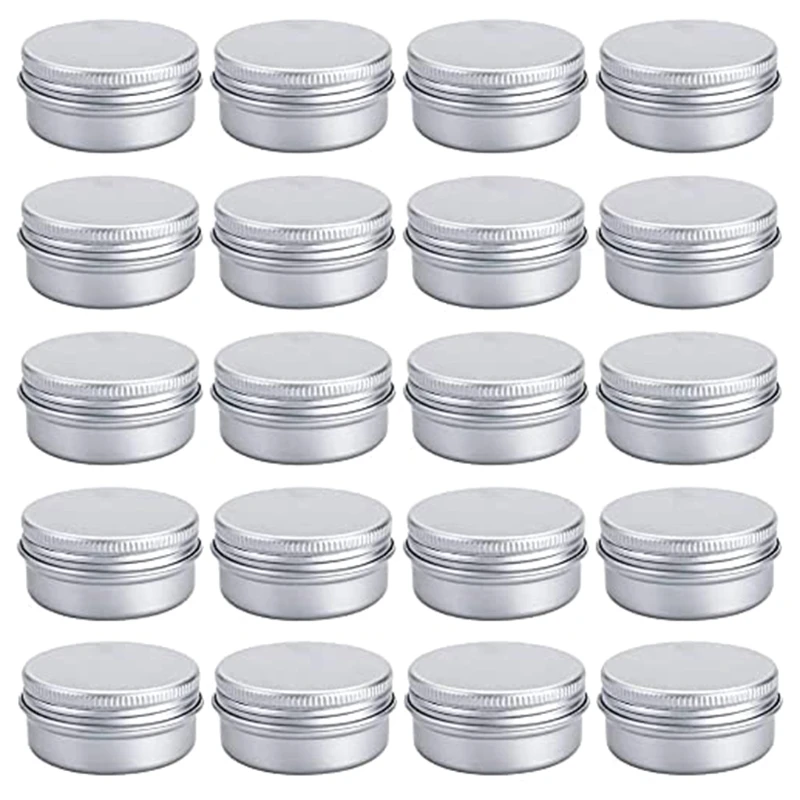 

20Pcs Aluminum Tin Jars 30ml Empty Tin Lip Balm Cosmetic Sample Containers E1YF