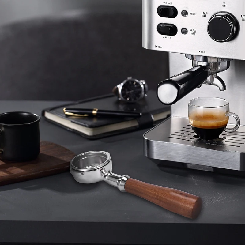 2X 58Mm Stainless Steel Coffee Machine E61 No Base Filter Bracket Bottomless Handle Spoon Wooden | Дом и сад