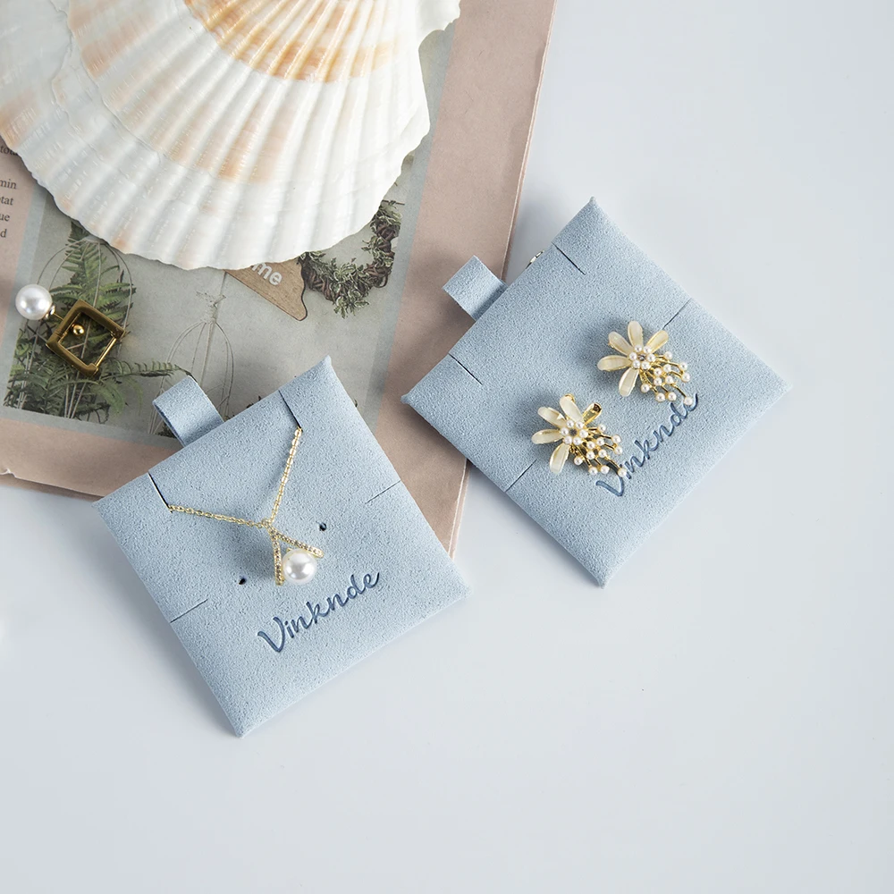 Wholesale Bulk Necklace Display Cards Customized Logo Card Hold Microfiber Cardboard for Earrings Ear Studs Jewelry Packaging