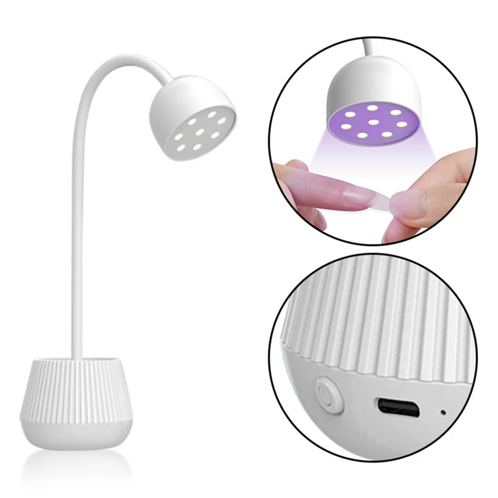 

Lotus Mini Nail Lamp UV/LED Nail Drying Lamp 8 Light Beads Fast Drying Rotatable Head Nail Polish Glue Dryer