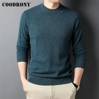 coodrony brand 100 merino wool solid color o neck knit sweater men clothing autumn winer new arrival thick pullover homme z3018