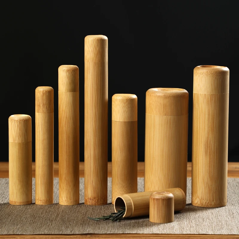 

Дорожный Портативный Бамбуковый чайный контейнер, герметичная коробка для хранения чая, маленькая бамбуковая туба для благовоний, контейнер для упаковки чая с крышкой, емкость для хранения