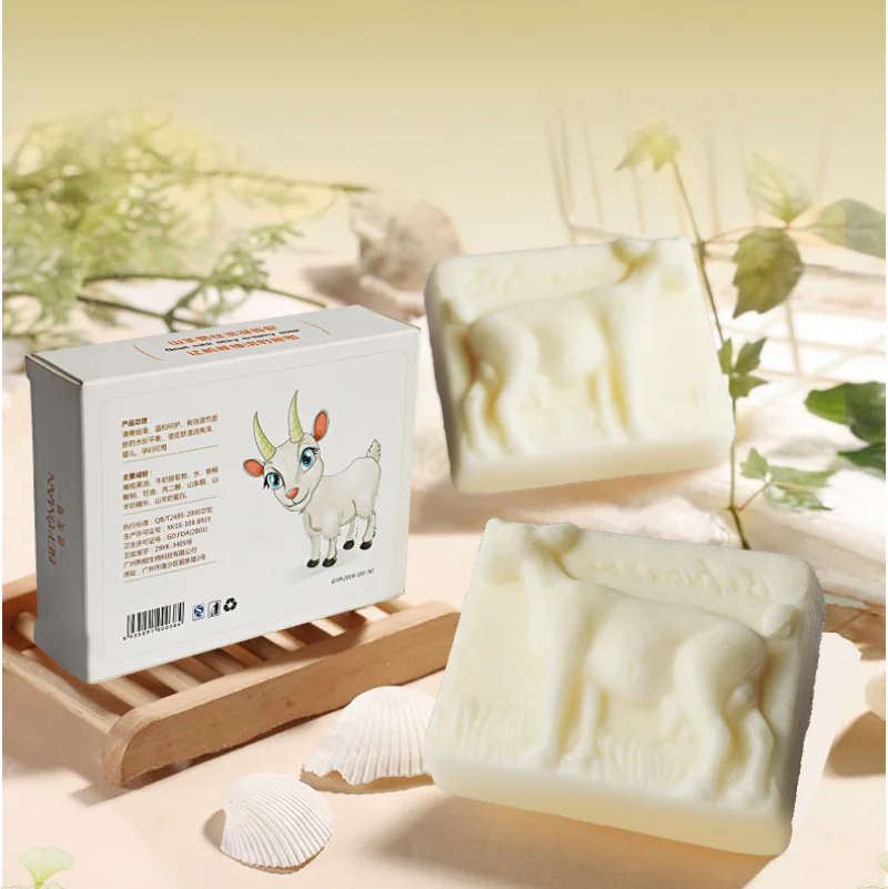 Goat Milk Soap Face Soap Handmade Soap Pearl Non-Natural Sea Salt Essential Oil Facial Soap Genuine Body Bath Soap paper soap