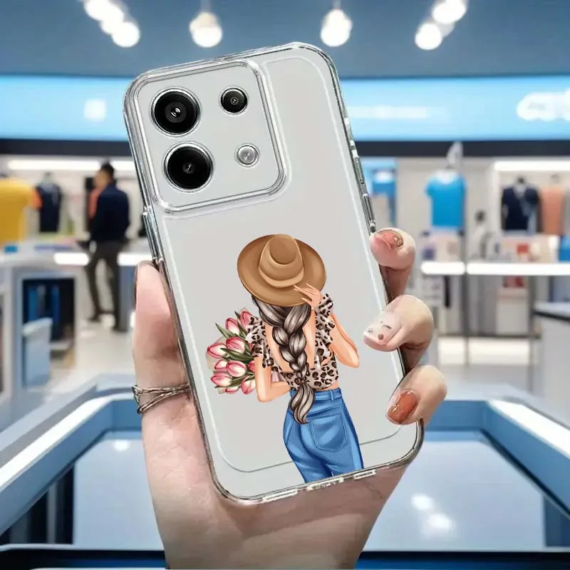 Фото Художественный модный женский чехол для телефона Xiaomi Redmi Note 15 14 13 12 11E 9 9T 8 8T Pro Plus Turbo 5G, модный прозрачный чехол из ТПУ №3