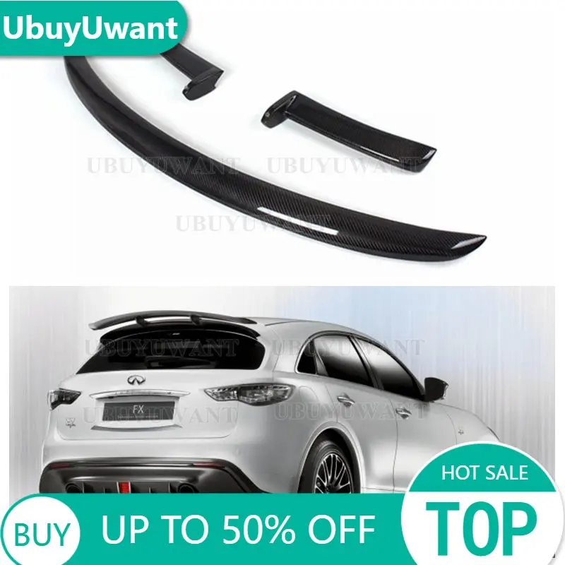 

For Infiniti FX35 FX38 2009-2013 FX 35 37 50 Carbon Fiber Spoiler Glossy Finish Rear Wing Lip Splitter Lip Drift Trim Bodykits