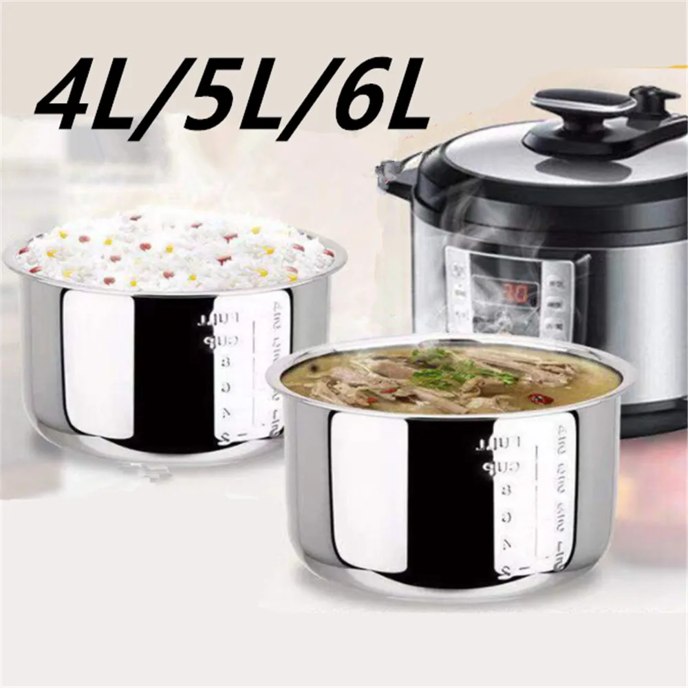 

Rice Cooker Liner 4L-6L Double Bottom Pressure Cooker Liner Thick Bottom Cooker Liners Honeycomb Non-stick Liner Stainless Steel