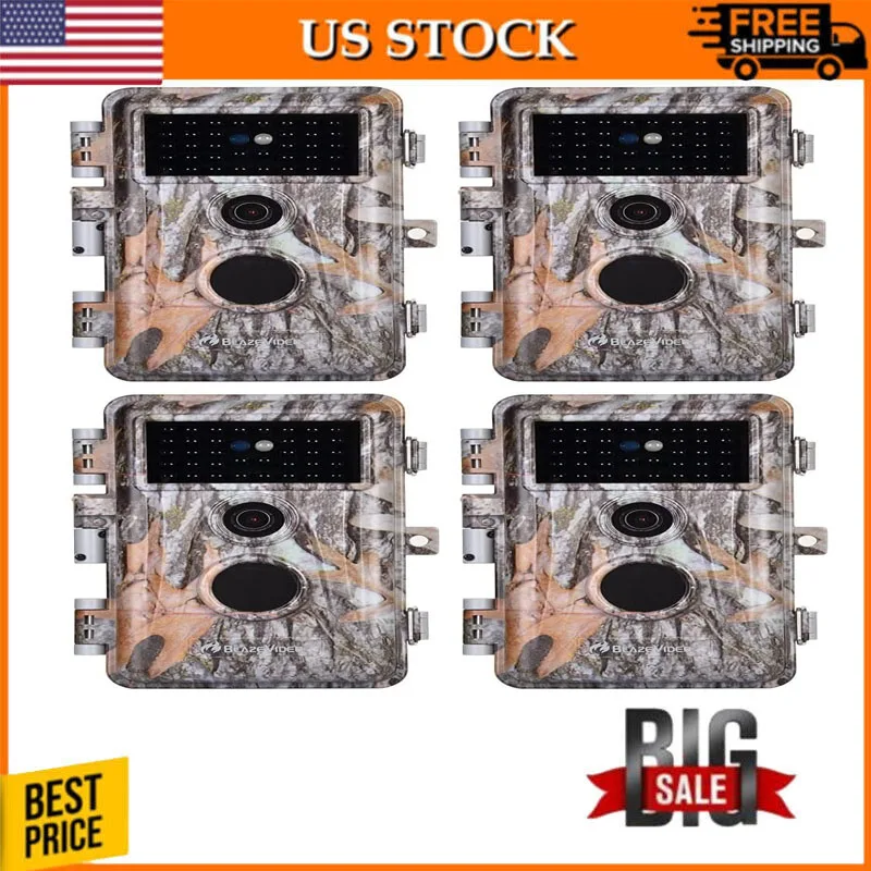 

Видеокамера для охоты за дикой природой и домашней охраной, 4 упаковки, камера для наблюдения за оленями 32 МП 2304x1296P H.264