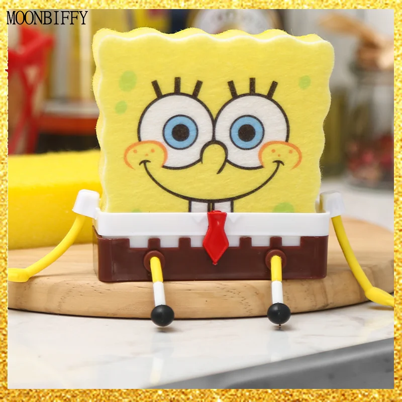 

Kawaii Anime Series Cartoon Cute Sponge Wipe Kitchen Drain Rack Creative Personality Holder Sink Dish Wash Household