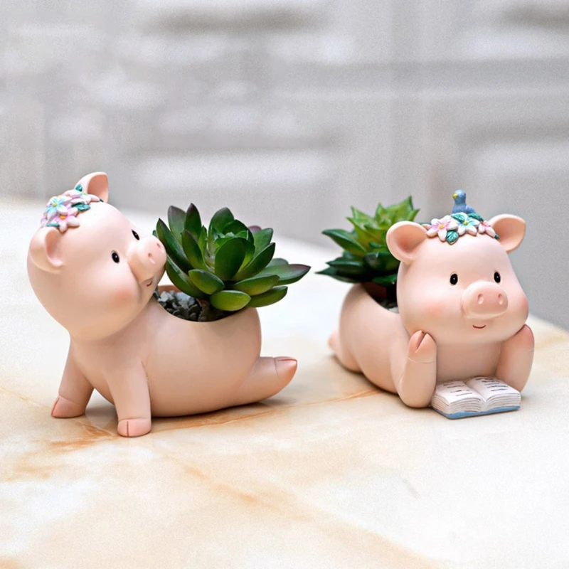 

Succulent Plant Pot Cute Animal Flower Planter Flowerpot Lovely Little Pig Home Garden Desk Decor Pots Ornament Gift