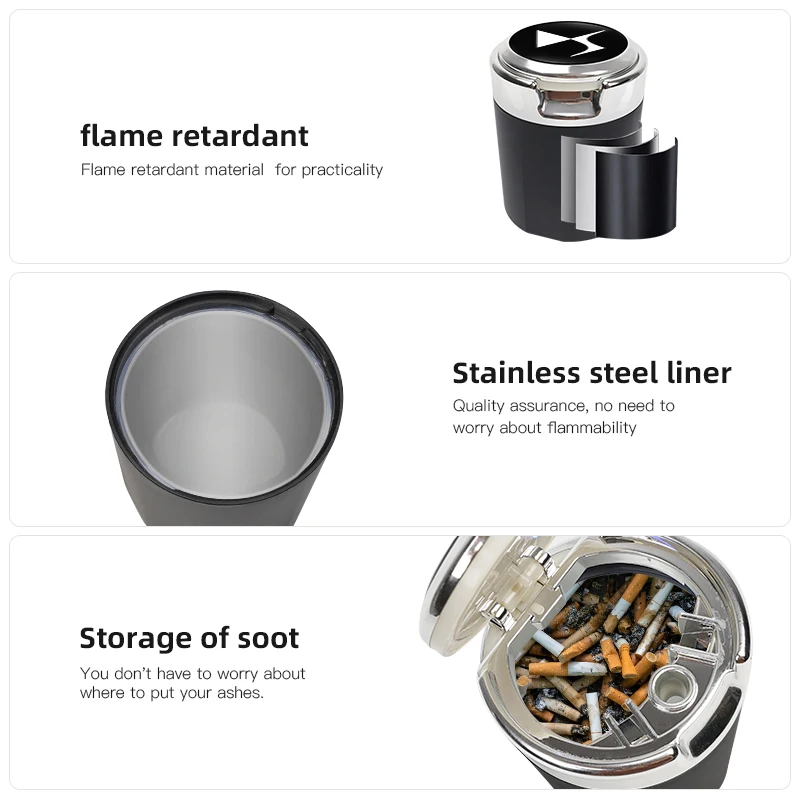 Автомобильная эмблема светодиодная пепельница портативный держатель для