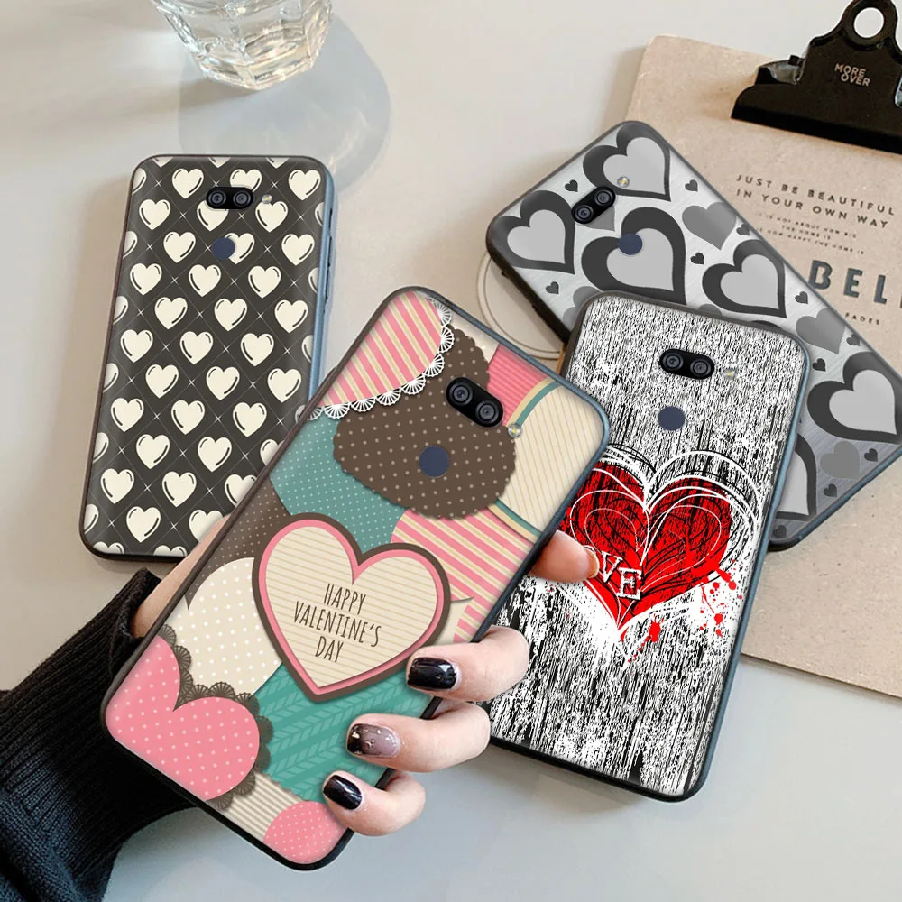 

Black Case for Huawei Y5P Y6 Y6S Y6P Y8S Y8P Y9 Y9A Y9S Prime Protected Cover ETS-23 Love Heart
